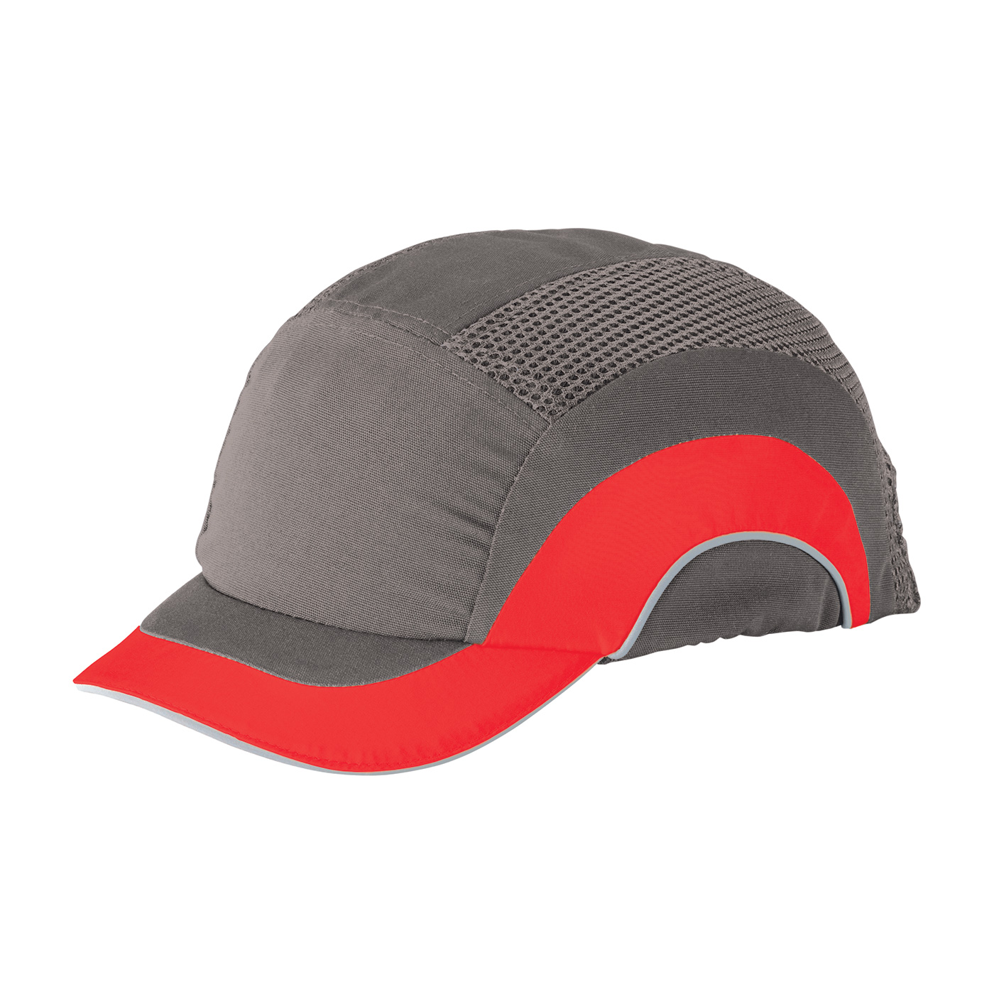 282-ABS150 PIP® HardCap A1+™ Low Profile Baseball Style Bump Cap with HDPE Protective Liner and 2` Short Brim - Red/Gray